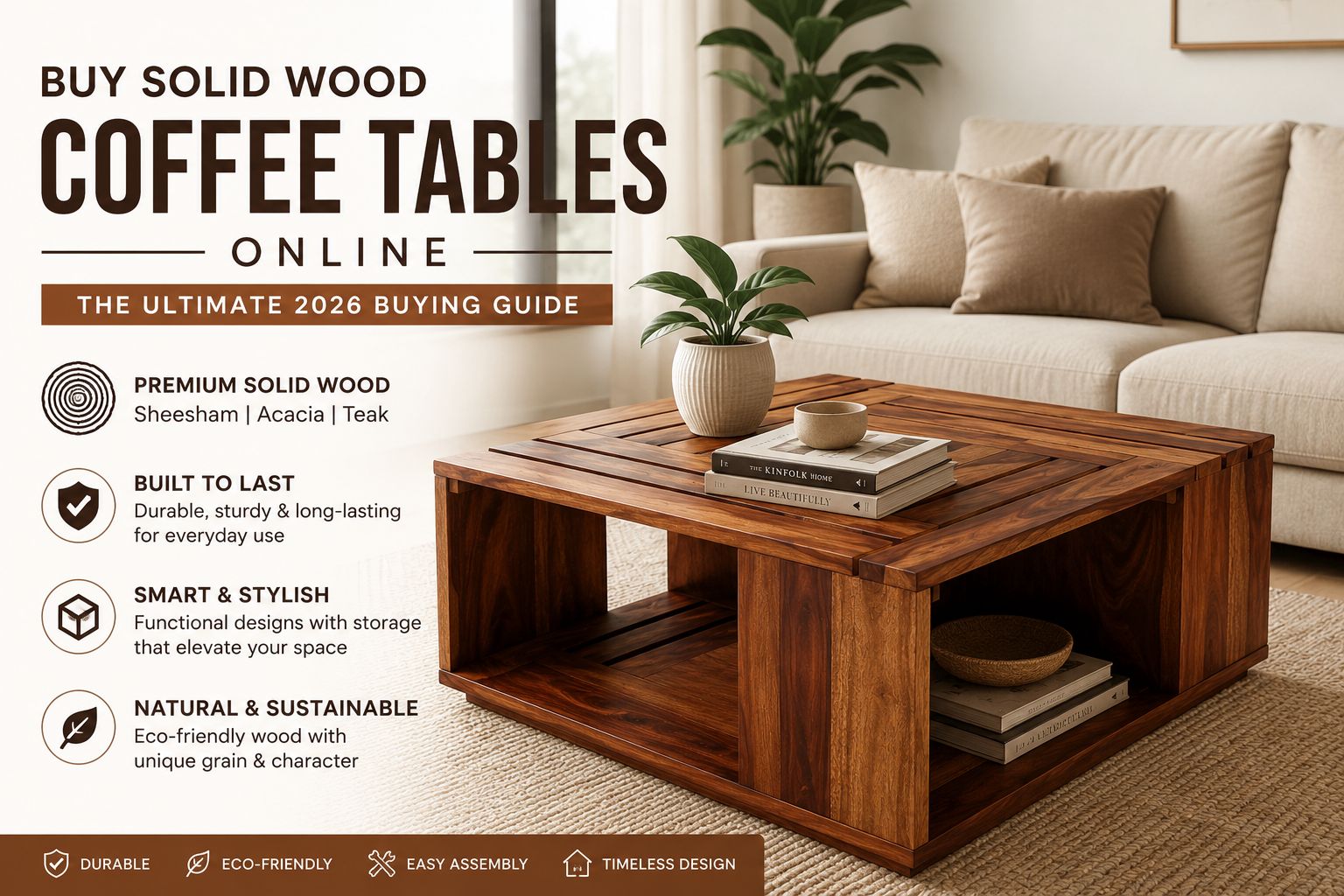 Buy Solid Wood Coffee Tables Online | Premium Center Tables – Sandcolour
