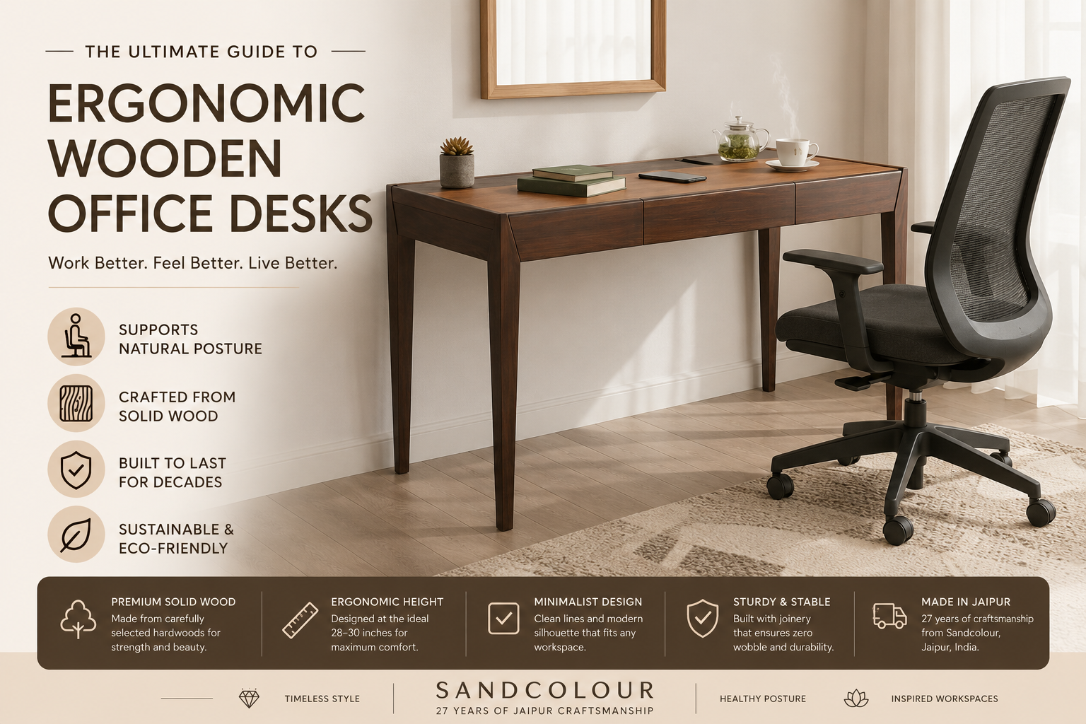 The Ultimate Guide to Buying Ergonomic Wooden Office Desks | Sandcolour