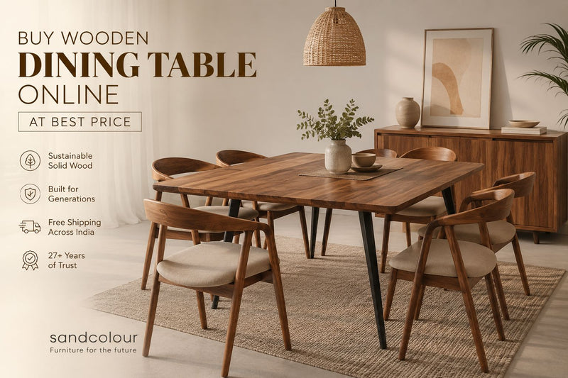 Buy Wooden Dining Table Online at Best Price | Sandcolour