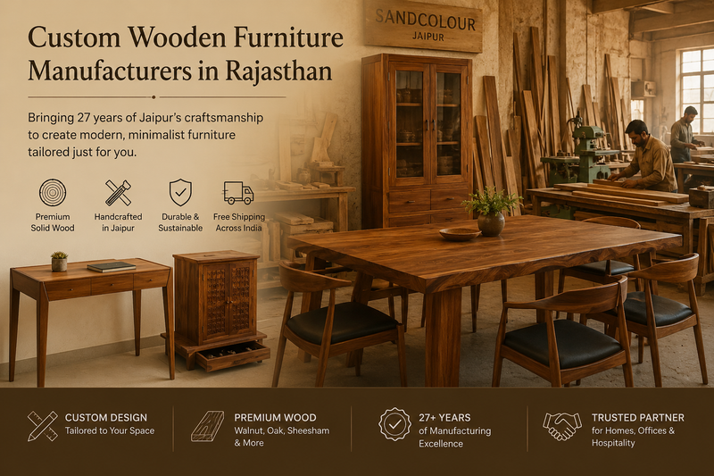 Custom Wooden Furniture Manufacturers in Rajasthan  Sandcolour Jaipur