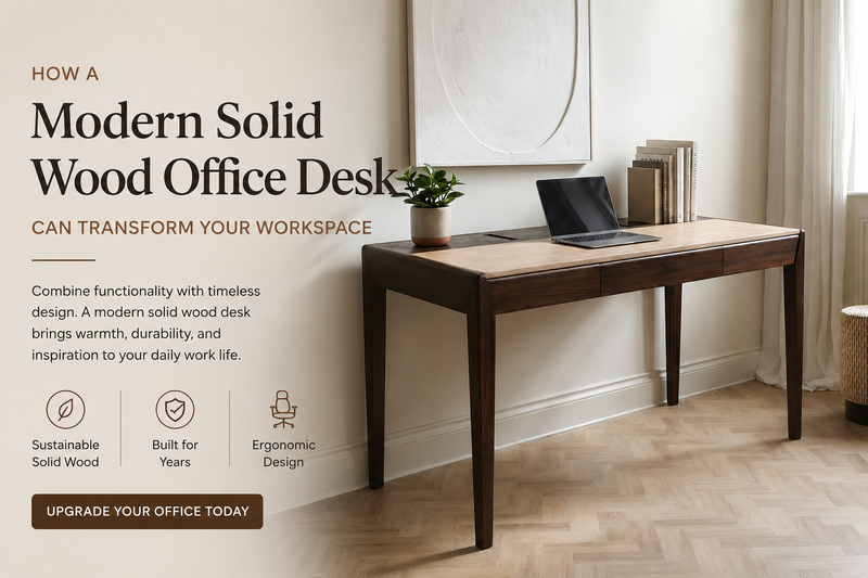 Modern Solid Wood Office Desk
