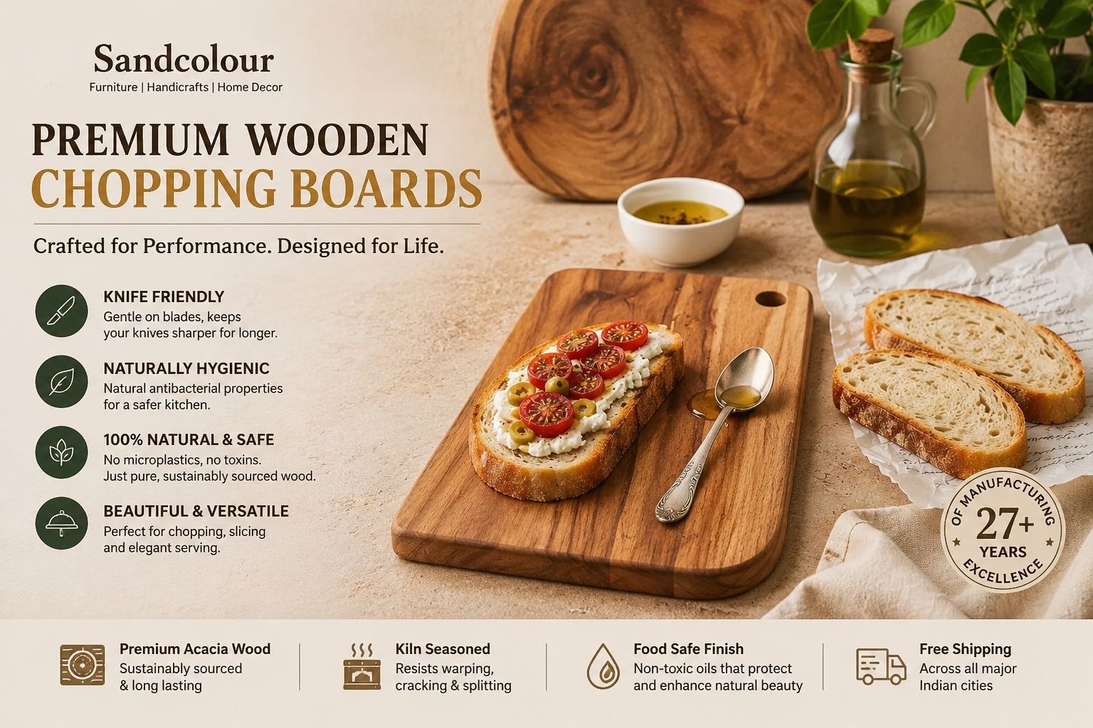 Premium Wooden Cutting Boards & Chopping Boards Online | Sandcolour