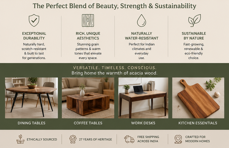 Sustainable Acacia Wood Furniture for Home in India  Sandcolour