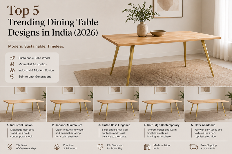 Top 5 Trending Dining Table Designs in India (2026)  Sandcolour