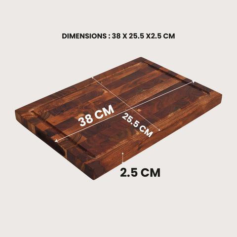 Chronos Block Acacia Wood Chopping Board | Sandcolour