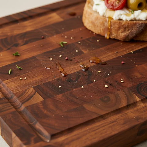 Chronos Block Acacia Wood Chopping Board | Sandcolour