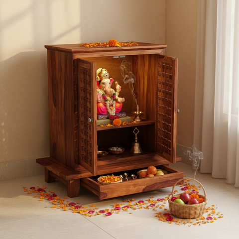 Vandana Home Temple (Honey Finish)