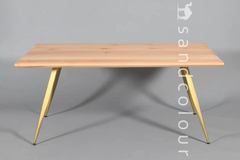 Helen Natural Golden Table - 6 Seater - 1