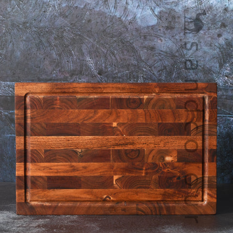 Chronos Block Acacia Wood Chopping Board | Sandcolour