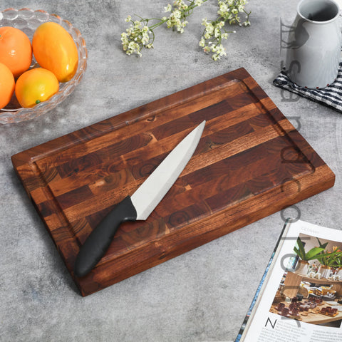 Chronos Block Acacia Wood Chopping Board | Sandcolour