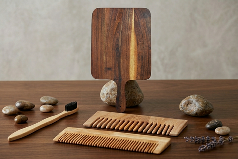 Helios Acacia Board & Neem Grooming Kit (Combo, Set of 4)