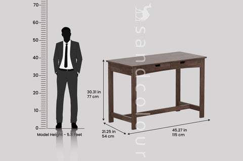 Malini  Solid Wood Study Table ( Irish Walnut )